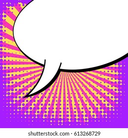 Abstract creative concept comic pop art style blank, layout template with clouds beams and isolated dots background. For sale banner, empty speech bubble set, vector illustration halftone book design