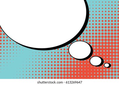 Abstract creative concept comic pop art style blank, layout template with clouds beams and isolated dots background. For sale banner, empty speech bubble set, vector illustration halftone book design