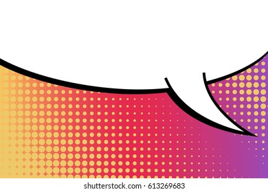 Abstract creative concept comic pop art style blank, layout template with clouds beams and isolated dots background. For sale banner, empty speech bubble set, vector illustration halftone book design