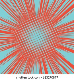 Abstract creative concept comic pop art style blank, layout template with clouds beams and isolated dots background. For sale banner, empty speech bubble set, vector illustration halftone book design
