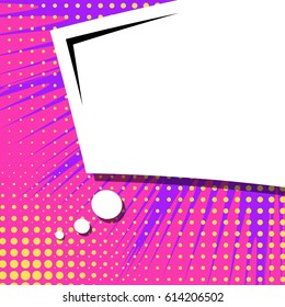 Abstract creative concept comic pop art style blank, layout template with clouds beams and isolated dots background. For sale banner, empty speech bubble set, vector illustration halftone book design