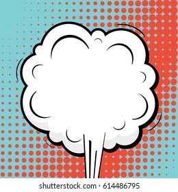 Abstract creative concept comic pop art style blank, layout template with clouds beams and isolated dots background. For sale banner, empty speech bubble set, vector illustration halftone book design