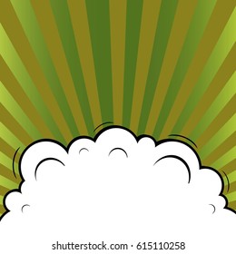 Abstract creative concept comic pop art style blank, layout template with clouds beams and isolated dots background. For sale banner, empty speech bubble set, vector illustration halftone book design