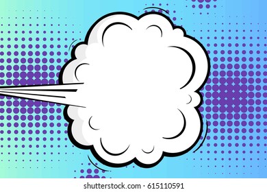 Abstract creative concept comic pop art style blank, layout template with clouds beams and isolated dots background. For sale banner, empty speech bubble set, vector illustration halftone book design