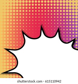 Abstract creative concept comic pop art style blank, layout template with clouds beams and isolated dots background. For sale banner, empty speech bubble set, vector illustration halftone book design