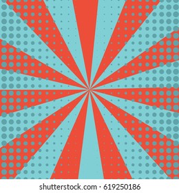 Abstract creative concept comic pop art style blank, layout template with clouds beams and isolated dots background. For sale banner, empty speech bubble set, vector illustration halftone book design