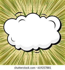 Abstract creative concept comic pop art style blank, layout template with clouds beams and isolated dots background. For sale banner, empty speech bubble set, vector illustration halftone book design