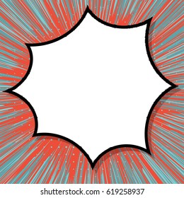 Abstract creative concept comic pop art style blank, layout template with clouds beams and isolated dots background. For sale banner, empty speech bubble set, vector illustration halftone book design