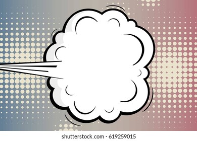 Abstract creative concept comic pop art style blank, layout template with clouds beams and isolated dots background. For sale banner, empty speech bubble set, vector illustration halftone book design