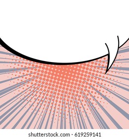 Abstract creative concept comic pop art style blank, layout template with clouds beams and isolated dots background. For sale banner, empty speech bubble set, vector illustration halftone book design