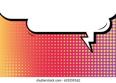 Abstract creative concept comic pop art style blank, layout template with clouds beams and isolated dots background. For sale banner, empty speech bubble set, vector illustration halftone book design