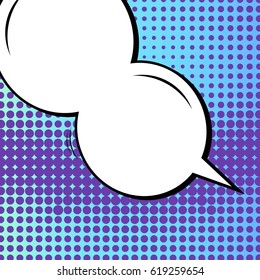Abstract creative concept comic pop art style blank, layout template with clouds beams and isolated dots background. For sale banner, empty speech bubble set, vector illustration halftone book design