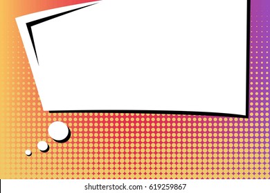 Abstract creative concept comic pop art style blank, layout template with clouds beams and isolated dots background. For sale banner, empty speech bubble set, vector illustration halftone book design