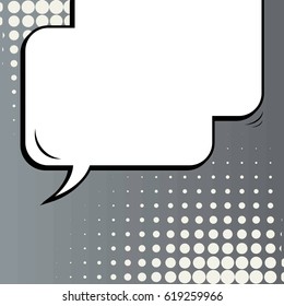 Abstract creative concept comic pop art style blank, layout template with clouds beams and isolated dots background. For sale banner, empty speech bubble set, vector illustration halftone book design