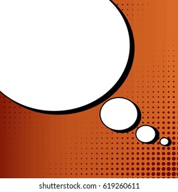 Abstract creative concept comic pop art style blank, layout template with clouds beams and isolated dots background. For sale banner, empty speech bubble set, vector illustration halftone book design