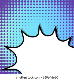 Abstract creative concept comic pop art style blank, layout template with clouds beams and isolated dots background. For sale banner, empty speech bubble set, vector illustration halftone book design
