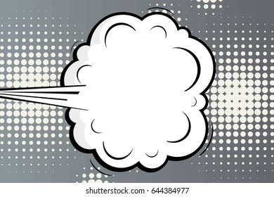 Abstract creative concept comic pop art style blank, layout template with clouds beams and isolated dots background. For sale banner, empty speech bubble set, vector illustration halftone book design