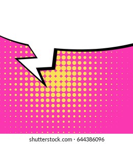 Abstract creative concept comic pop art style blank, layout template with clouds beams and isolated dots background. For sale banner, empty speech bubble set, vector illustration halftone book design