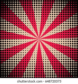 Abstract creative concept comic pop art style blank, layout template with clouds beams and isolated dots background. For sale banner, empty speech bubble set, vector illustration halftone book design