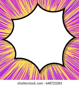 Abstract creative concept comic pop art style blank, layout template with clouds beams and isolated dots background. For sale banner, empty speech bubble set, vector illustration halftone book design