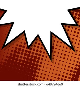 Abstract creative concept comic pop art style blank, layout template with clouds beams and isolated dots background. For sale banner, empty speech bubble set, vector illustration halftone book design