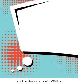 Abstract creative concept comic pop art style blank, layout template with clouds beams and isolated dots background. For sale banner, empty speech bubble set, vector illustration halftone book design