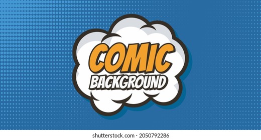 Resumen Concepto creativo comics estilo de arte pop plantilla de diseño en blanco con patrón de puntos aislados en la nube en segundo plano