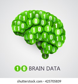 Abstract creative concept of digital or computer brain. Vector illustration