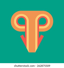 Abstract Creative Concept of Download Icon.Vector illustration