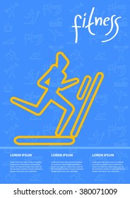 Abstract Creative concept of fitness for Web and Mobile Applications, Illustration template design, business infographic, page, brochure, banner, presentation, poster, cover, booklet, document.