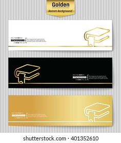 Abstract Creative concept gold vector background for Web and Mobile App, Illustration template design, business infographic, page, brochure, banner, presentation, poster, cover, booklet, document.