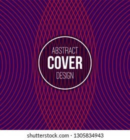 Abstract creative concept layout template. Trendy cover, card, flyer, poster, brochure design. Modern abstract cover from intersected rounded lines. Stripes, lines in red colors. Vector background.