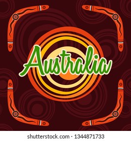 Abstract creative concept layout template. Australian aboriginal style. Vector abstract color illustration. Flyer, cover, card, flyer, poster, brochure design.