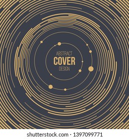 Abstract creative concept layout template. Abstract solar system. Circles and nodes. Connection concept. Space for text. Cover, card, flyer, poster, brochure design. Vector color illustration.
