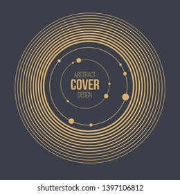 Abstract creative concept layout template. Abstract solar system. Circles and nodes. Connection concept. Space for text. Cover, card, flyer, poster, brochure design. Vector color illustration.