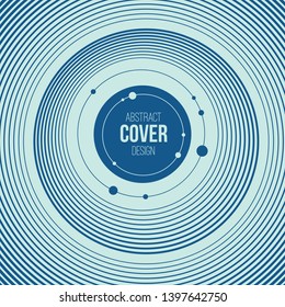 Abstract creative concept layout template. Abstract solar system. Circles and nodes. Connection concept. Space for text. Cover, card, flyer, poster, brochure design. Vector color illustration.