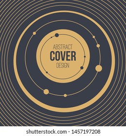 Abstract creative concept layout template. Abstract solar system. Circles and nodes. Connection concept. Space for text. Cover, card, flyer, poster, brochure design. Vector color illustration.