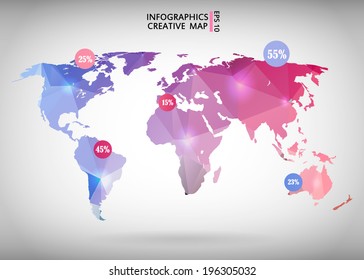 Abstract creative concept modern map of the world 