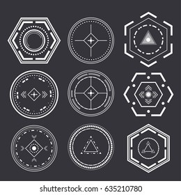 Abstract creative concept technology. set of vectors