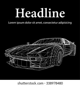 Abstract Creative concept vector background of 3d car model. Sports car