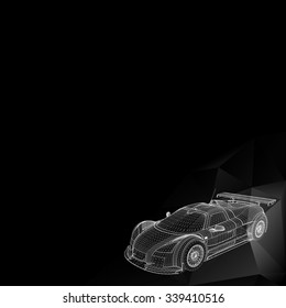 Abstract Creative concept vector background of 3d car model. Vector icons. Abstract Creative concept vector background.