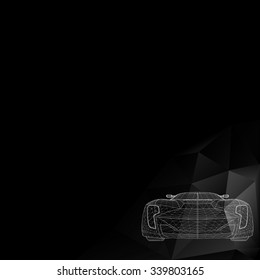 Abstract Creative concept vector background of 3d car model. Vector icons. Abstract Creative concept vector background.