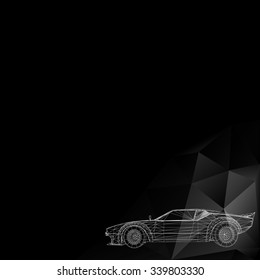 Abstract Creative concept vector background of 3d car model. Vector icons. Abstract Creative concept vector background.
