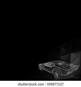 Abstract Creative concept vector background of 3d car model. Vector icons. Abstract Creative concept vector background.