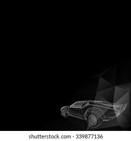 Abstract Creative concept vector background of 3d car model. Vector icons. Abstract Creative concept vector background.