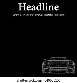 Abstract Creative concept vector background of 3d car model. Vector icons. Abstract Creative concept vector background.