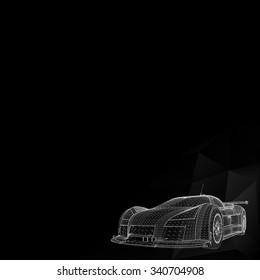 Abstract Creative concept vector background of 3d car model. Vector icons. 