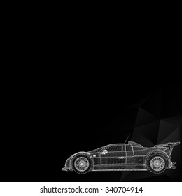 Abstract Creative concept vector background of 3d car model. Vector icons. 