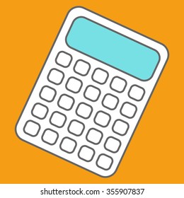 Abstract Creative concept vector background. Line icons flat design elements. Modern vector Illustration pictogram of Calculator.