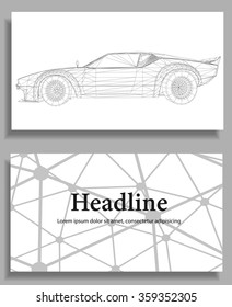 Abstract Creative concept vector background of 3d car model. Sports car. Polygonal design style letterhead and brochure for business